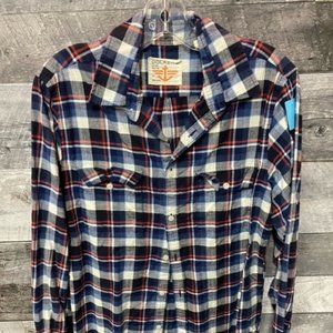 Blue & Red Plaid DOCKERS Mens M Long Sleeve Shirt